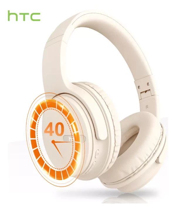 Audífono gamer inalámbrico HTC HP01 blanco con luz LED - Image 3