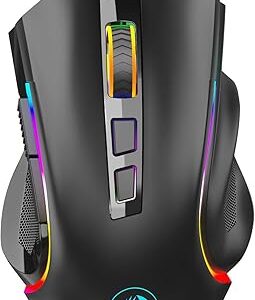 Redragon M602 Mouse para juegos, mouse ergonómico RGB para juegos con cable con 7200 DPI ajustables, 9 botones programables